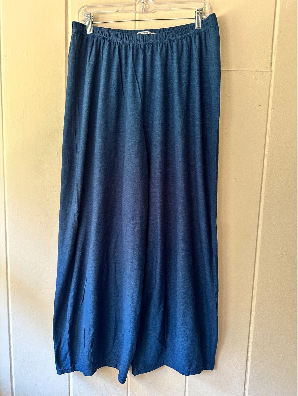 Taos Ready Trading Blue Wide Leg Pants XL Cotton Linen Blend Lagenlook VGUC
